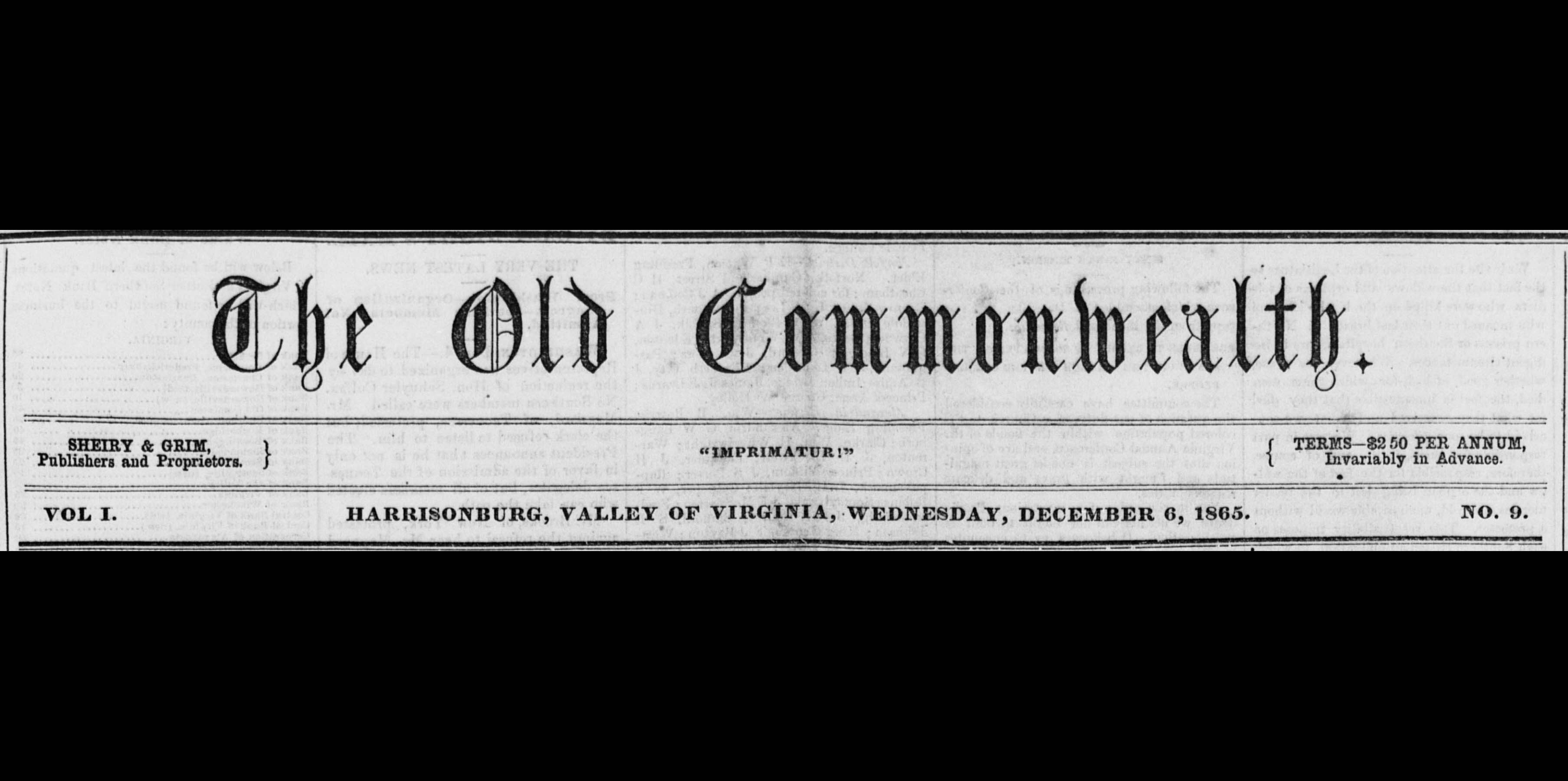 Old Commonwealth, 1865-1884