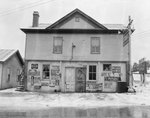 Community Store. Front view, advertising cold medicine, soda, cigarettes, etc. by William Garber