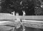 Someone diving into the swimming pool at the Shenandoah Alum Springs Hotel. Orkney Springs, Va. by William Garber