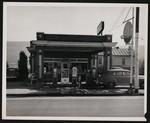 Front view of a Gulf Service Station. New Market, Va. by William Garber