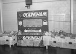 A "Genuine Rockingham Virginia Poultry" display, set up for a fair or other kind of show/presentation. Sponsored by Rockingham Plants in Broadway, Va., and advertising "Ready to Cook Virginia Fryer". by William Garber