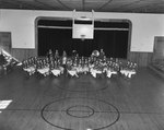 Broadway (High) School, the band set up for performance in the gym. by William Garber