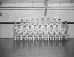 Massanutten Military Academy. Men's basketball team photo, taken in the gym by William Garber